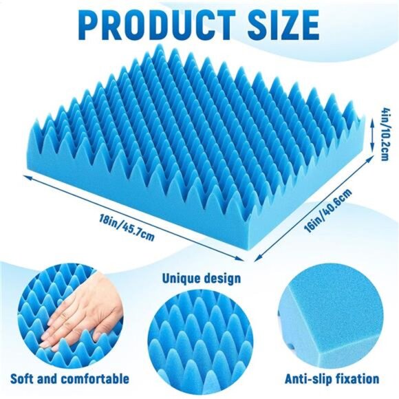 Foam Seat Cushion Chair Pad Back Support Office Car Wheelchair Recliner Comfort - Picture 2 of 7